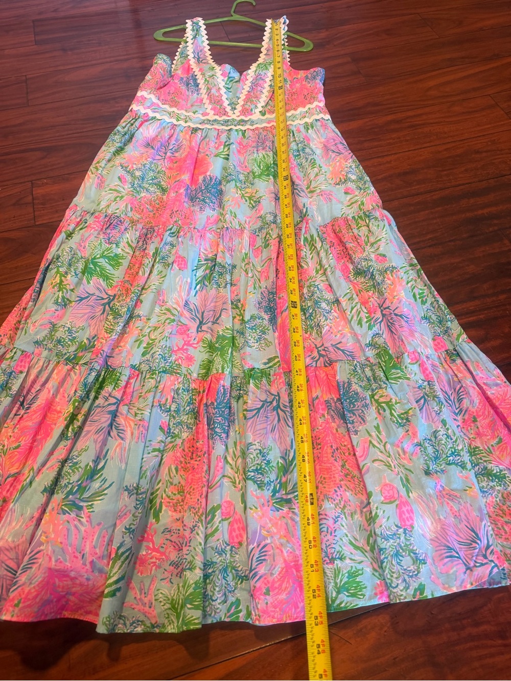 Lilly Pulitzer Sleeveless Tiered Floral Maxi in Pink, Green & Blue - Picture 5 of 14